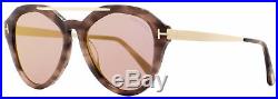 Tom Ford Oval Sunglasses TF576 Lisa-02 55Z Coloured Havana/Gold 54mm FT0576