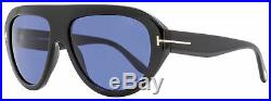 Tom Ford Oval Sunglasses TF589 Felix-02 01V Shiny Black 59mm FT0589