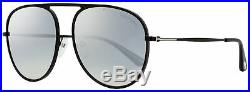 Tom Ford Oval Sunglasses TF621 Jason-02 01C Black 57mm FT0621