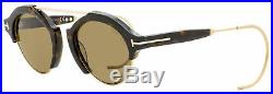 Tom Ford Oval Sunglasses TF631 Farrah-02 52J Dark Havana/Gold 49mm FT0631