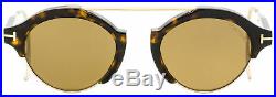 Tom Ford Oval Sunglasses TF631 Farrah-02 52J Dark Havana/Gold 49mm FT0631