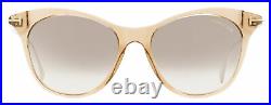 Tom Ford Oval Sunglasses TF662 Micaela 45G Transparent Brown/Gold 53mm FT0662