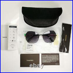Tom Ford Oversized Black Sunglasses Gradient Smoke Rimless Gold TF 810-K 28B