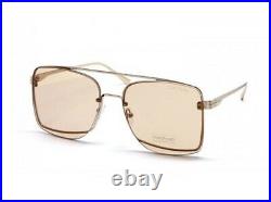 Tom Ford PENN FT0655 TF 655 28E Shiny Rose Gold Brown Lens Men Women Sunglasses