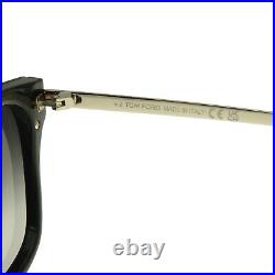 Tom Ford PHILIPPA-02 Sunglasses FT1014 01B Shiny Black Cateye Gradient Women's