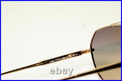 Tom Ford Pale Gold Grey Black Mens Pilot Metal Sunglasses Andes TF 670 28B