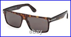 Tom Ford Philippe-02 Rectangular Sunglasses FT0999-52A-58 Dark Havana Frame