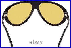 Tom Ford Pilot Sunglasses FT0988-01E-60 Shiny Black Frame Brown Lenses 100% UV