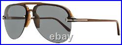 Tom Ford Pilot Sunglasses TF1004 Terry-02 45A Transparent Brown 62mm FT01004