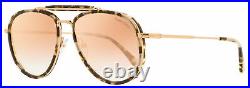 Tom Ford Pilot Sunglasses TF666 Tripp 55Z White Havana/Pink Gold 58mm FT0666
