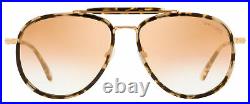 Tom Ford Pilot Sunglasses TF666 Tripp 55Z White Havana/Pink Gold 58mm FT0666