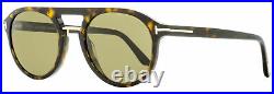 Tom Ford Pilot Sunglasses TF675 Ivan-02 52H Dark Havana/Gold Polarized 52mm FT06