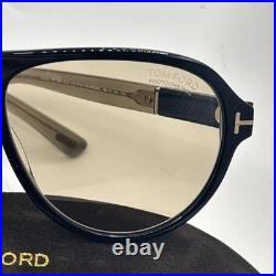 Tom Ford QUINCY FT 1080 Shiny Black/Light Brown Photochromic (01E) Sunglasses