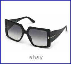 Tom Ford QUINN FT0790 790 01B Black Gold Grey Smoke Gradient Women Sunglasses