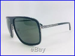 Tom Ford Quentin TF0463 02R Matte Black / Green Polarized 60mm Sunglasses 463