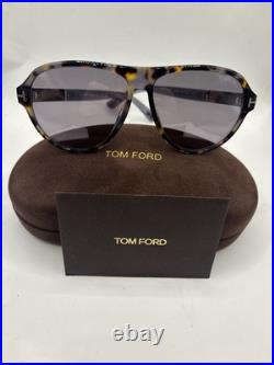 Tom Ford Quincy FT1080 55C Coloured Havana Smoke Mirror 59mm Sunglasses