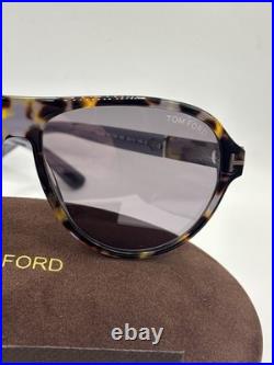 Tom Ford Quincy FT1080 55C Coloured Havana Smoke Mirror 59mm Sunglasses