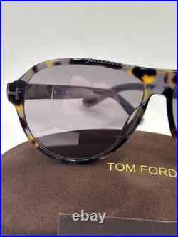 Tom Ford Quincy FT1080 55C Coloured Havana Smoke Mirror 59mm Sunglasses