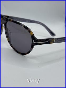 Tom Ford Quincy FT1080 55C Coloured Havana Smoke Mirror 59mm Sunglasses