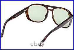 Tom Ford ROSCO Sunglasses FT1022-52N-58 Dark Havana Frame Green Lenses