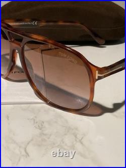 Tom Ford Raoul TF753 53F Oversized Aviator Sunglasses Brown Gradient men