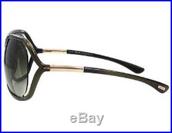 Tom Ford Raquel FT0076 U54 Women Gradient Olive Green Square Semi-Rim Sunglasses