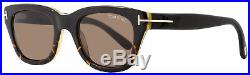 Tom Ford Rectangular 52mm TF237 Snowdon Sunglasses 05J Black/Havana/Honey FT0237