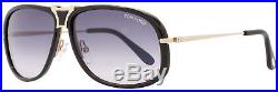 Tom Ford Rectangular Sunglasses TF286 Robbie 01B Black/Rose Gold FT0286