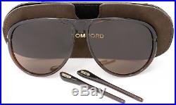 Tom Ford Rectangular Sunglasses TF286 Robbie 01B Black/Rose Gold FT0286
