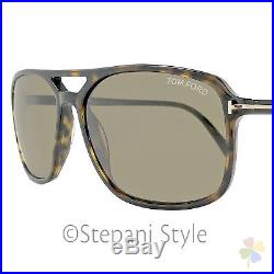 Tom Ford Rectangular Sunglasses TF332 Terry 56P Shiny Havana FT0332