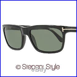 Tom Ford Rectangular Sunglasses TF337 Hugh 01N Shiny Black Polarized FT0337