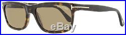 Tom Ford Rectangular Sunglasses TF337 Hugh 56J Havana FT0337