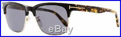 Tom Ford Rectangular Sunglasses TF386 Louis 01D Black/Tortoise/Gold Polarized FT