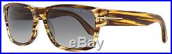 Tom Ford Rectangular Sunglasses TF445 Mason 50B Brown/Striped Honey FT0445