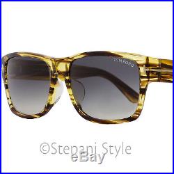 Tom Ford Rectangular Sunglasses TF445F Mason 50B Brown Striped Honey FT0445F