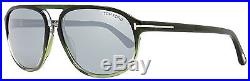 Tom Ford Rectangular Sunglasses TF447 Jacob 96C Gradient Green/Gunmetal FT0447