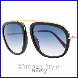 Tom Ford Rectangular Sunglasses TF453 Johnson 01P Gold/Black FT0453