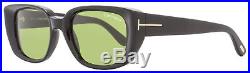 Tom Ford Rectangular Sunglasses TF492 Raphael 01N Shiny Black/Gold 52MM