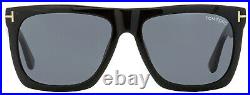 Tom Ford Rectangular Sunglasses TF513 Morgan 01A Shiny Black 57mm FT0513