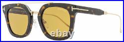 Tom Ford Rectangular Sunglasses TF541 Alex-02 52E Dark Havana/Gold 51mm FT0541
