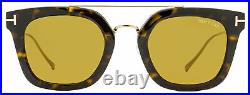 Tom Ford Rectangular Sunglasses TF541 Alex-02 52E Dark Havana/Gold 51mm FT0541