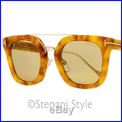 Tom Ford Rectangular Sunglasses TF541 Alex-02 53E Blonde Havana 51mm FT0541