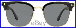 Tom Ford Rectangular Sunglasses TF544K 01D Black/Gold Polarized 56mm FT0544