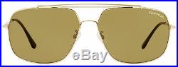Tom Ford Rectangular Sunglasses TF561K 28J Gold/Havana 61mm FT0561