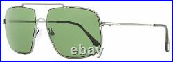 Tom Ford Rectangular Sunglasses TF585 Aiden-02 12N Dark Ruthenium/Havana 60mm FT