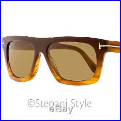 Tom Ford Rectangular Sunglasses TF592 Ernesto-02 50E Brown/Blonde Havana 55mm FT
