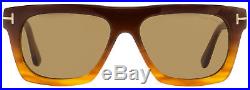 Tom Ford Rectangular Sunglasses TF592 Ernesto-02 50E Brown/Blonde Havana 55mm FT