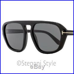 Tom Ford Rectangular Sunglasses TF634 David-02 01A Shiny Black 57mm FT0634