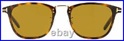 Tom Ford Rectangular Sunglasses TF672 Beau 53E Dark Havana/Gold 51mm FT0672