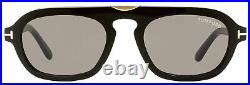 Tom Ford Rectangular Sunglasses TF736 Sebastian-02 01A Black/Gold 53mm FT0736